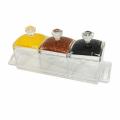 Акция! Набор пластиковый для специй 7 пр ложка подставка прозрачный Jam Jar Fessle (1/24)