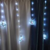 Акция! Гирлянда светодиодная 2,8 м 132 Led 8 шаров бел Шары Дед Мороз с подарком NP-3325 Fex (1/24)
