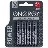 Батарейка алкалиновая ААА LR03/4B упак 4 шт Power Energy (1/144)