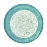 Тарелка фарфоровая обеденная 24 см Rustic Blue Коралл (6/36)