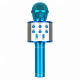 Караоке-микрофон беспроводной 5 Вт 22,5*7,5 см USB синий Baizheng(1/50)