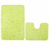 Коврик для ванной полиэстер 2 пр 60*90/60*45 см рис1 камни зеленый BZ-YH602 Baizheng (1/40)