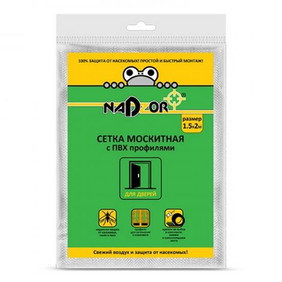 Сетка противомоскитная для дверей 1,5*2 м 20 г/м2 с крепежом пакет белая Nadzor (1/20) - 1