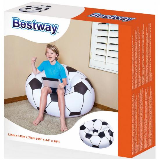 Кресло надувное 114*112*71 см до 75 кг Футбольный мяч BestWay (1/8) - 1
