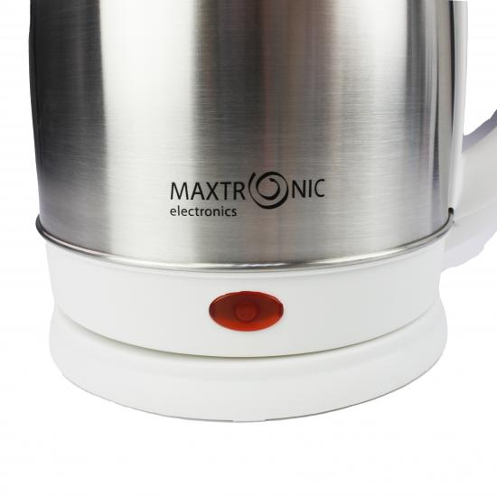 Чайник металлический электрический 1,8 л 1,8 кВт белый металлик Цветок Maxtronic (1/16) - 1