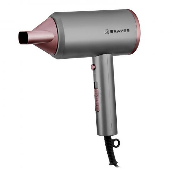 Фен 1800 Вт холод воздух турборежим 2 скорости концентратор серый Brayer (1/12) - 1