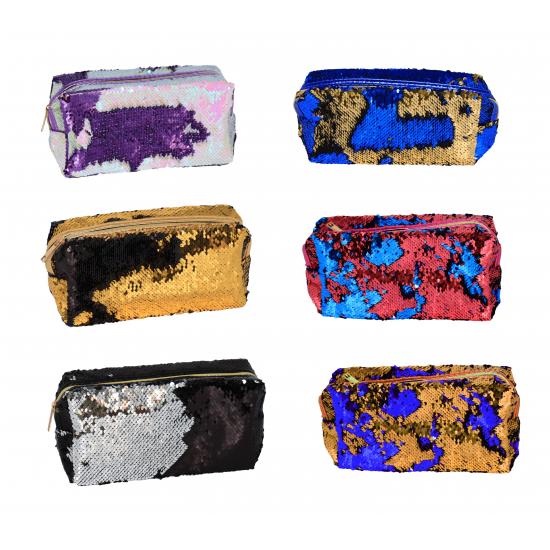Косметичка 23*11*8 см пайетки микс (1/1) - 1