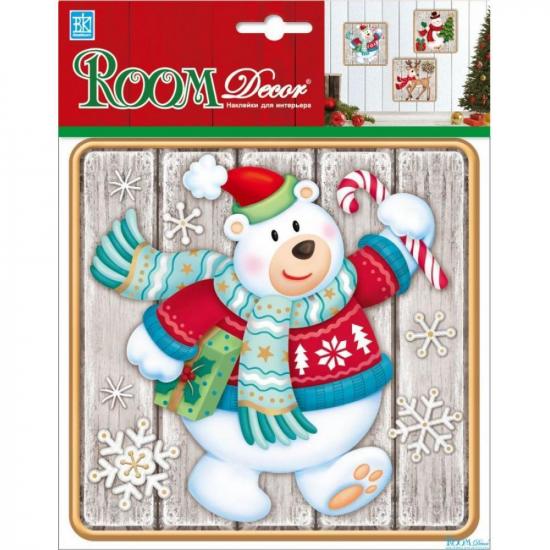 Стикер 3D ПВХ  18*18 см влагостойкий Белый мишка Room Decor (1/1) - 1