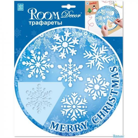 Стикер ПВХ  25*31 см 6 дизайнов влагостойкий Трафарет снежинки Room Decor (1/1) - 1
