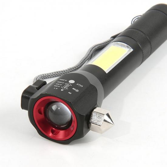Фонарь ручной портативный 17 см 1800 LM емкость 8800 USB алюминиевый сплав черный Baizheng (1/100) - 1