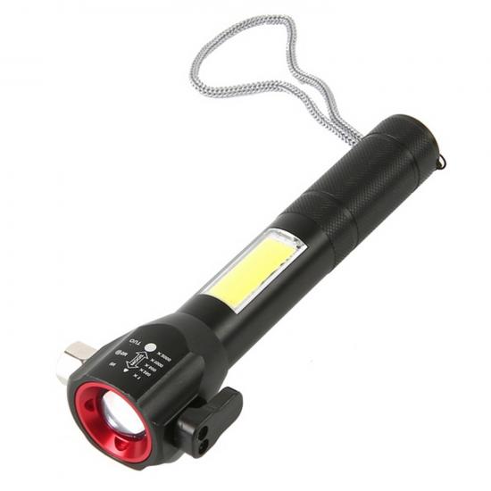 Фонарь ручной портативный 17 см 1800 LM емкость 8800 USB алюминиевый сплав черный Baizheng (1/100) - 1