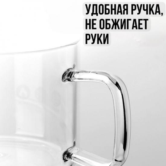 Кастрюля стеклянная 1500 мл 15*17 см стекл крышка стекл ручка-1 шт Baizheng (1/36) - 1