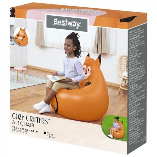 Кресло надувное 72*72*64 см Cozy Critters Лиса Bestway (1/3) - 1