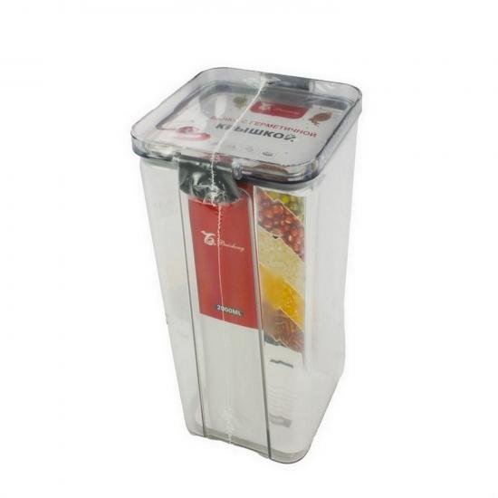 Банка пластиковая для сыпучих продуктов 2 л 11,5*10,5*24,5 см прозрачный Baizheng (1/48) - 1