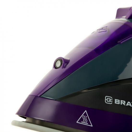 Утюг 2,6 кВт керамическая подошва вертик отпарив самоочист антинакипь OneTemp фиолетов Brayer (1/6) - 1