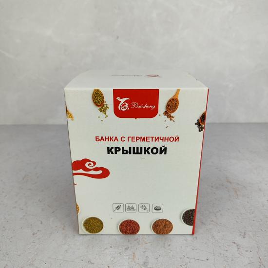 Банка пластиковая для сыпучих продуктов  1,7 л 13*13*16,5 см  крышка прозрач Baizheng (1/48) - 1