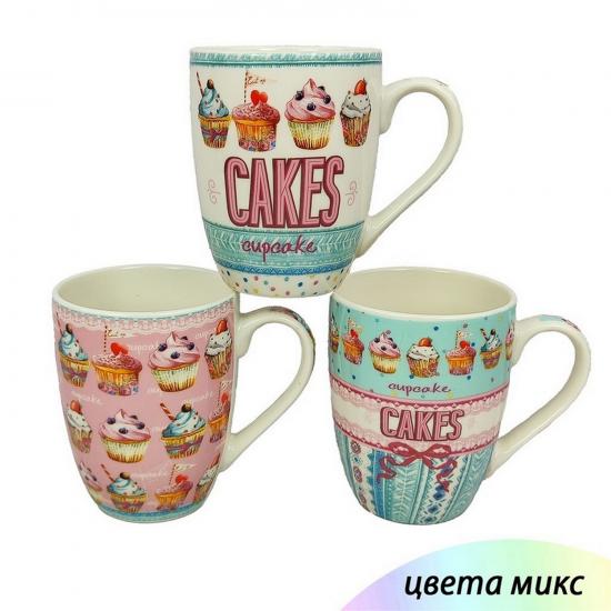 Кружка керамическая 360 мл в ассортименте Cakes Baizheng (1/48) - 1