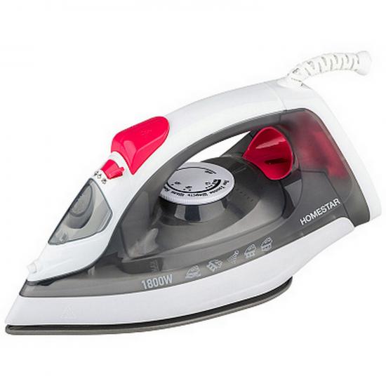 Утюг 1,8 кВт керамическое покрытие пар бело-серый HS-4012 HomeStar (1/10) - 1