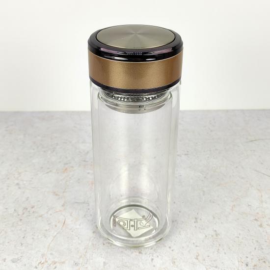 Термокружка двойное стекло  0,5 л ситечко крышка Baizheng (1/40) - 1
