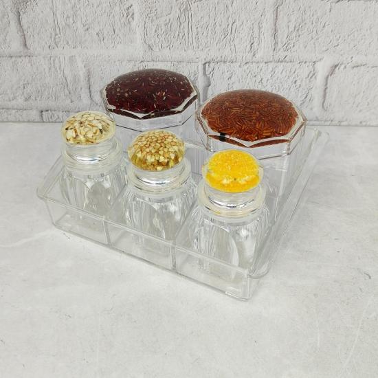 Набор пластиковый для специй 6 пр подставка прозрачный Jam Jar Fessle (1/24) - 1