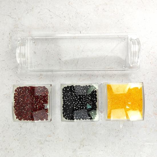 Акция! Набор пластиковый для специй 7 пр ложка  подставка прозрачный Jam Jar Fessle (1/24) - 1