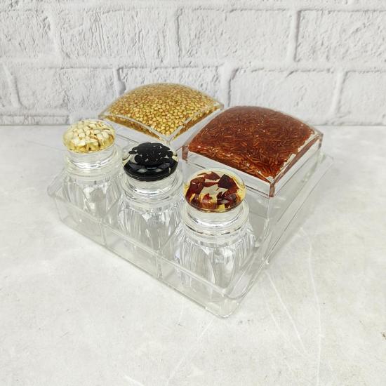 Набор пластиковый для специй 6 пр подставка прозрачный Jam Jar Fessle (1/24) - 1