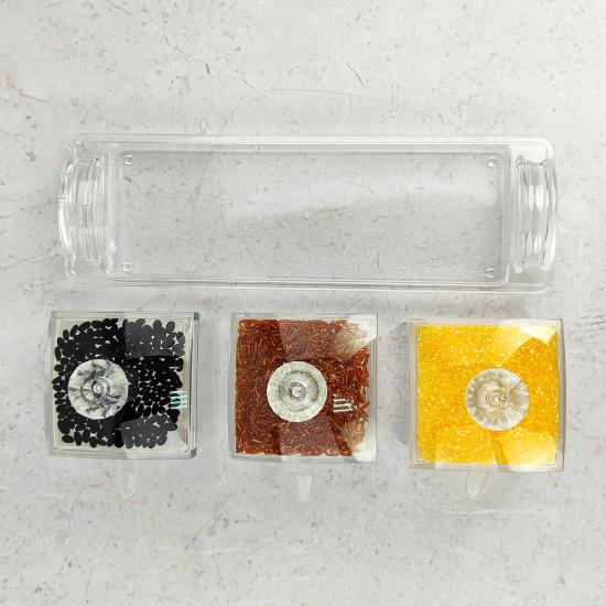 Акция! Набор пластиковый для специй 7 пр ложка подставка прозрачный Jam Jar Fessle (1/24) - 1