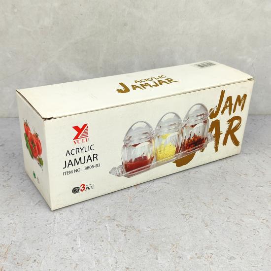 Акция! Набор пластиковый для специй 7 пр ложка подставка прозрачный Jam Jar Fessle (1/24) - 1