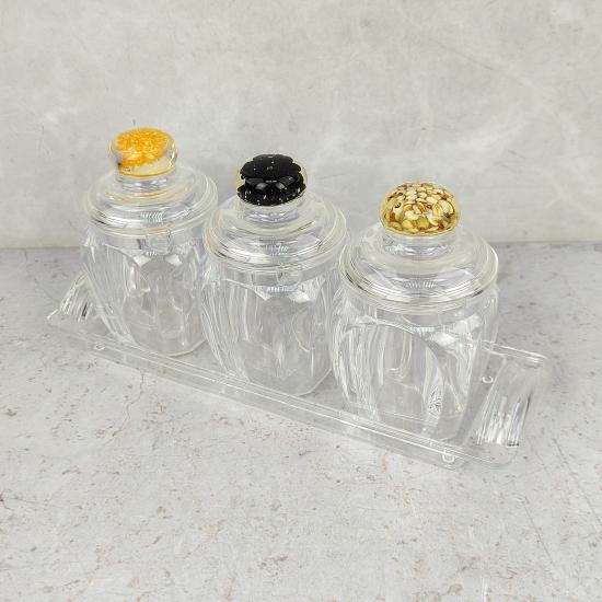 Набор пластиковый для специй 7 пр ложка подставка прозрачный Jam Jar Fessle (1/24) - 1
