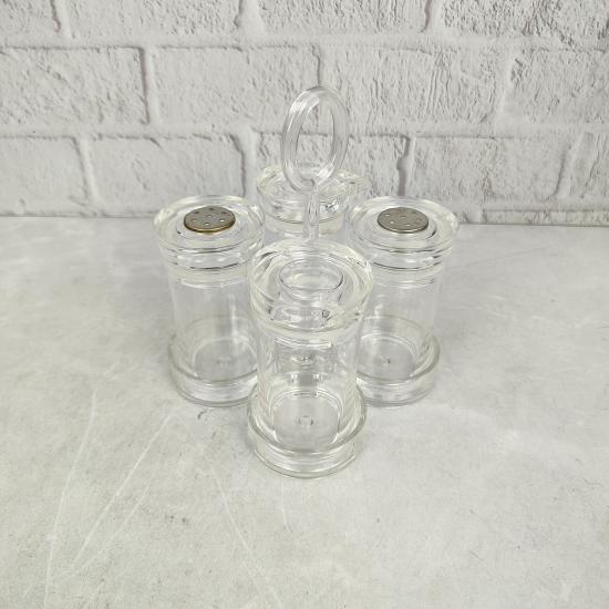 Набор пластиковый для специй 5 пр подставка прозрачный Jam Jar white Fessle (1/24) - 1