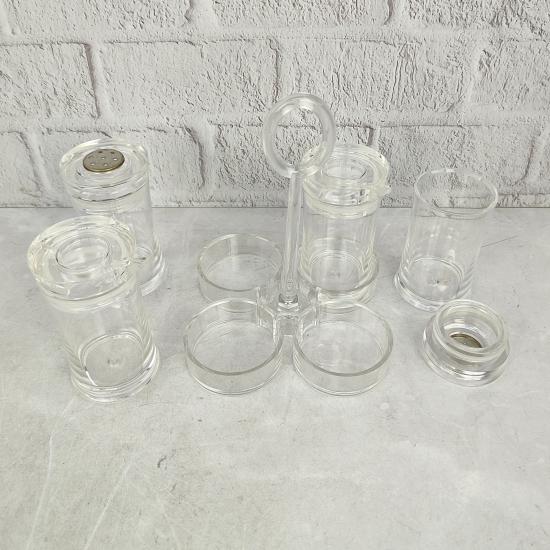 Набор пластиковый для специй 5 пр подставка прозрачный Jam Jar white Fessle (1/24) - 1