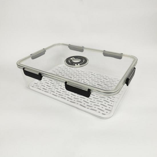 Контейнер пластиковый 6 л 35,5*25*10 см герм прямоуг прозрачный BZ-2127 Baizheng (1/12) - 1