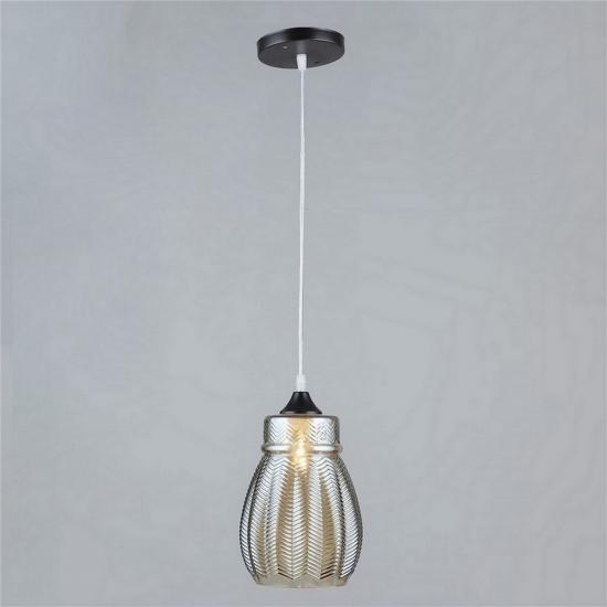 Люстра кухонная 1 плафон 15*22*80 см Е27 60Вт 4м2 плафон стекло черный Baizheng (1/10) - 1