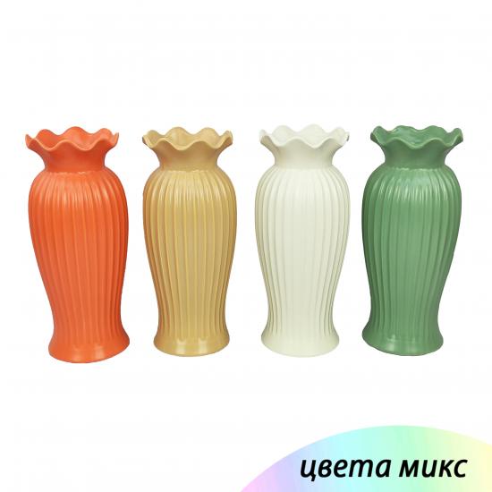 Ваза керамическая для цветов 13*13*30 см микс Baizheng (1/18) - 1
