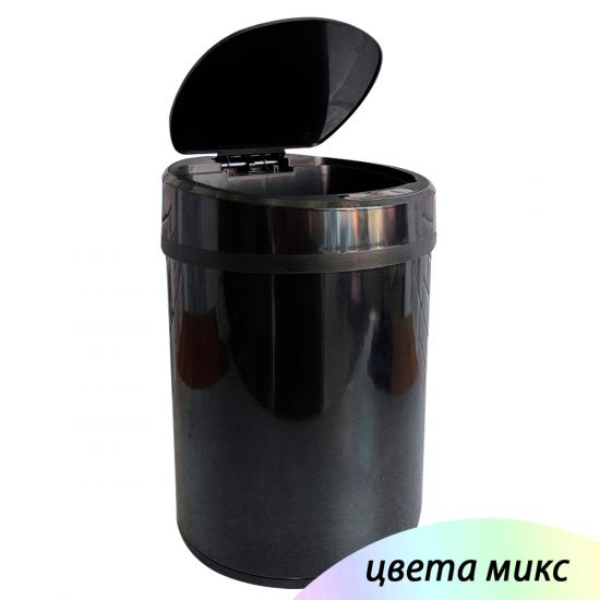 Ведро нерж сталь для мусора 6 л usb аккумулятор сенсорное вставка круглое  микс Baizheng (1/6) - 1