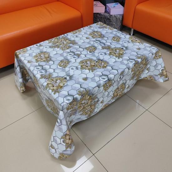Клеенка ПВХ тканевая основа 1,37*20 м 0,2 мм соты рис BZ-HQ5647A Алмера Baizheng (1/2) - 1
