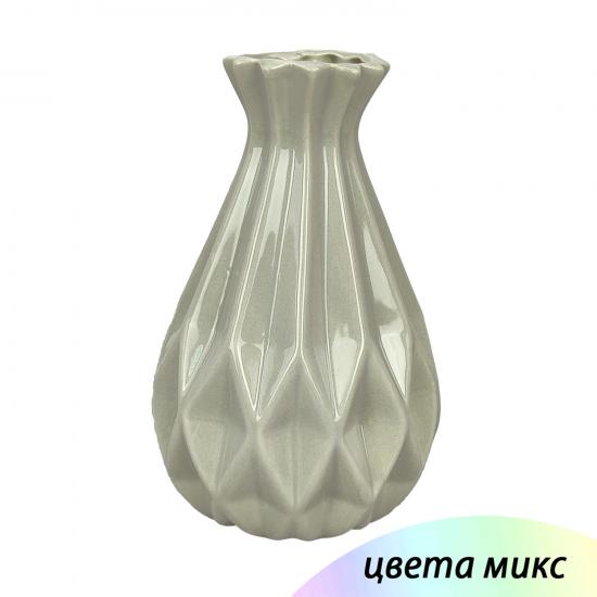 Ваза керамическая для цветов 12*12*19 см микс 6272 Коралл (1/24) - 1
