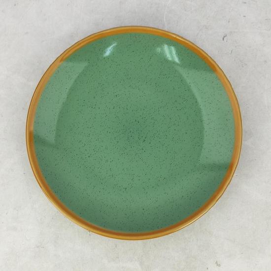 Тарелка керамическая десертная  20 см Stone green Коралл (6/6) - 1