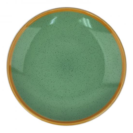 Тарелка керамическая десертная  20 см Stone green Коралл (6/6) - 1