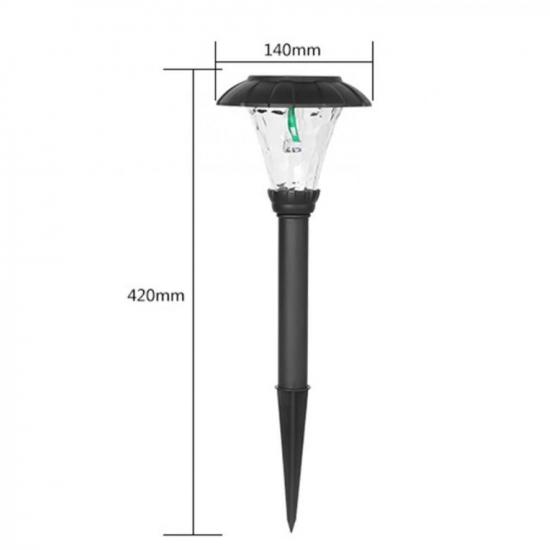 Фонарь садовый 14*42 см штекер солнечная батарея 600 мАч черный Поцелуй ночи Baizheng (2/60) - 1