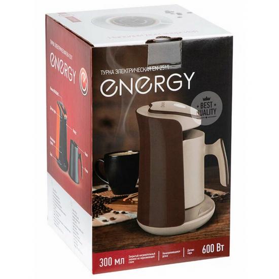 Кофеварка-турка электрическая пластик 600 Вт 0,3 л коричневый EN-251T Energy (1/16) - 1