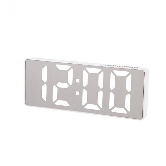 Часы электронные настольные 16*6*2,5 см led дисплей HS-0120 белый HomeStar (1/50) - 1