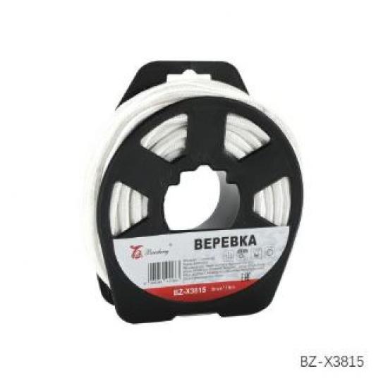 Веревка бельевая 8 мм*15 м полипропилен белый бухта Baizheng (1/72) - 1