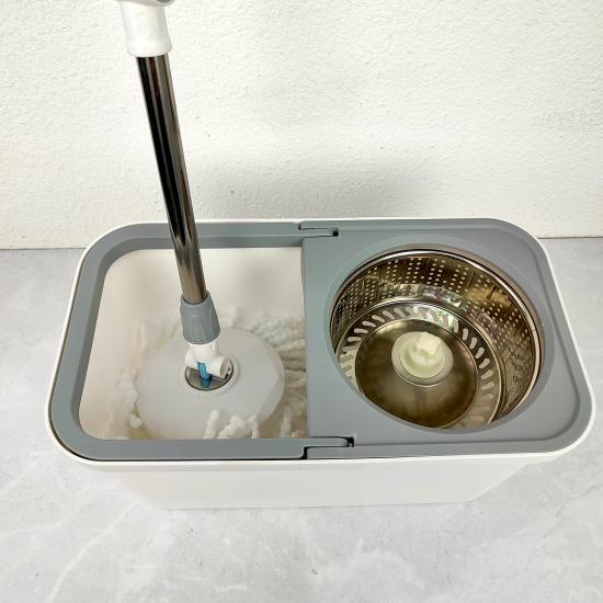 Набор ведро пластик 10 л с центрифугой металл +швабра металл 54*31*29 см Gray HELPAR (1/1) - 1