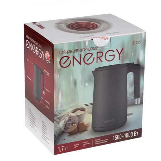 Чайник металлический электрический 1,7 л 1,8 кВт серый E-215 Energy (1/8) - 1