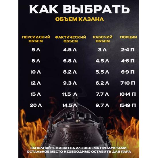 Казан алюминиевый 10 л двухцветный с боковыми ручками коричневый Афганский Hamzi (1/4) - 1