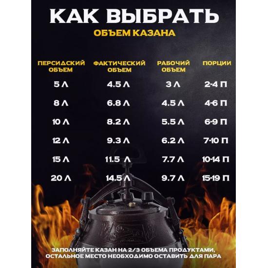 Казан алюминиевый 15 л двухцветный с боковыми ручками коричневый Афганский Hamzi (1/2) - 1