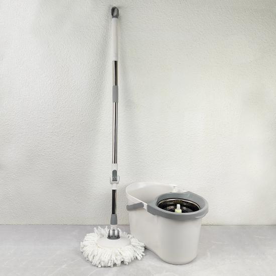 Набор ведро пластик 10 л с центрифугой металл +швабра 52*33*30 см металл Gray HELPAR (1/1) - 1