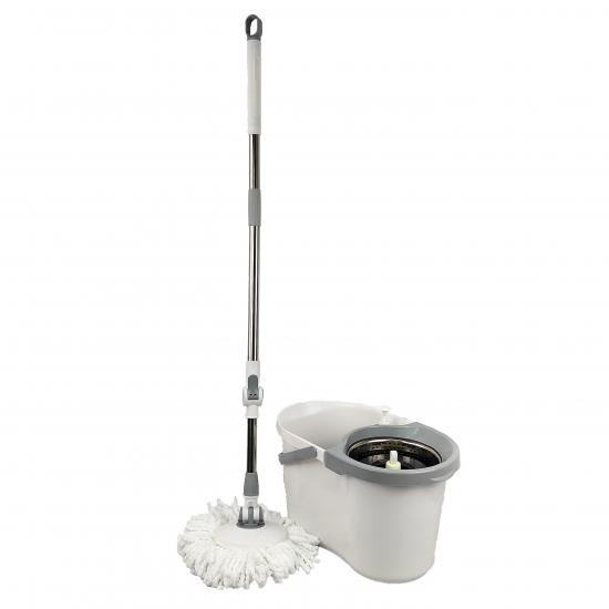 Набор ведро пластик 10 л с центрифугой металл +швабра 52*33*30 см металл Gray HELPAR (1/1) - 1