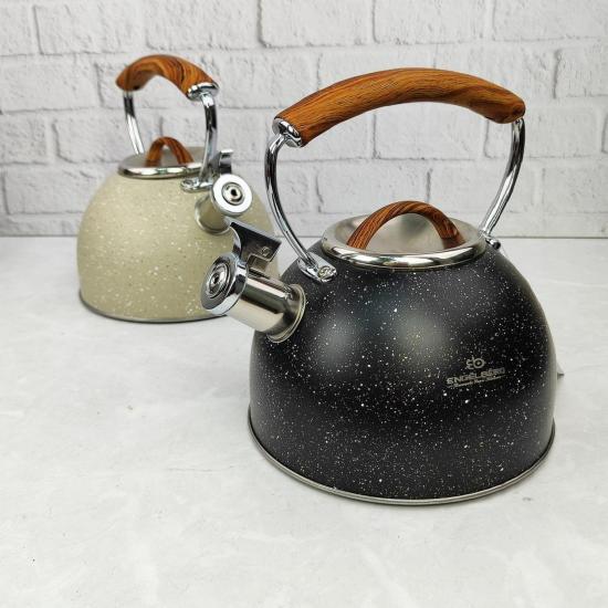 Чайник нерж сталь 3 л со свистком микс EB-6001 Baizheng (1/12) - 1